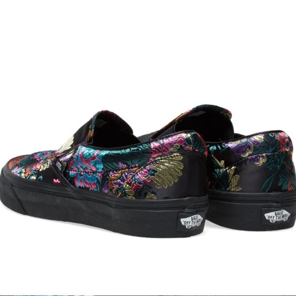 Authentic Vans Slip-On Festival Black Satin Shoes - Picture 3 of 7